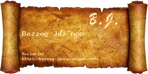Bezzeg János névjegykártya