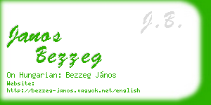 janos bezzeg business card